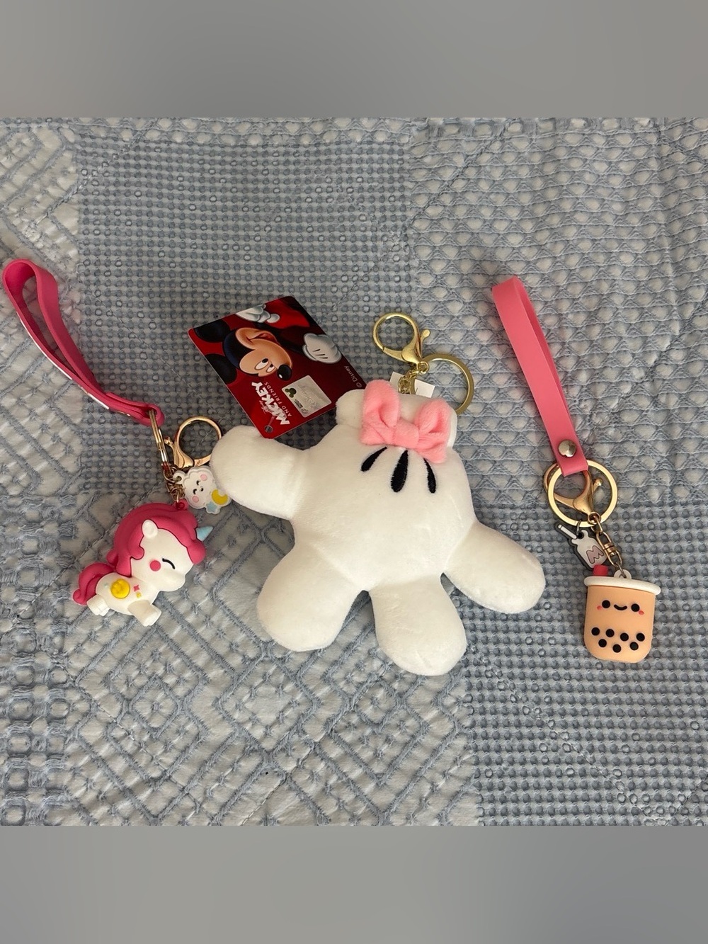 Minnie Mouse + Boba + Unicorn Keychains